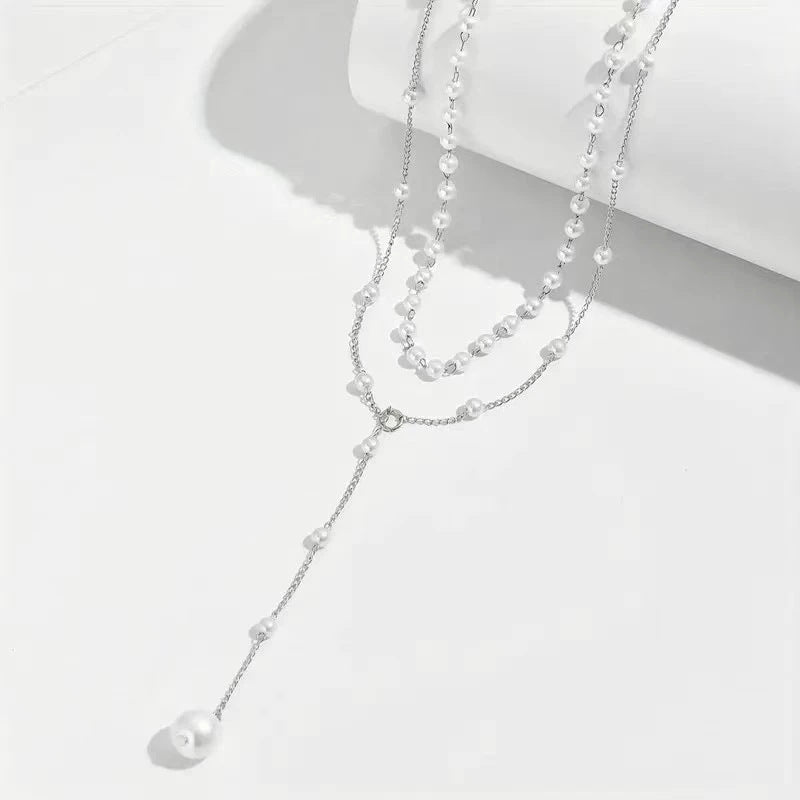 Pearl Double Layer Chest Necklace