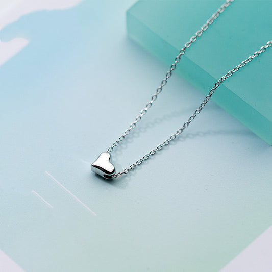 Silver Heart Short Chain Necklace
