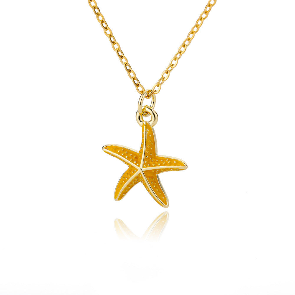 Star Shell Golden Chained Necklace
