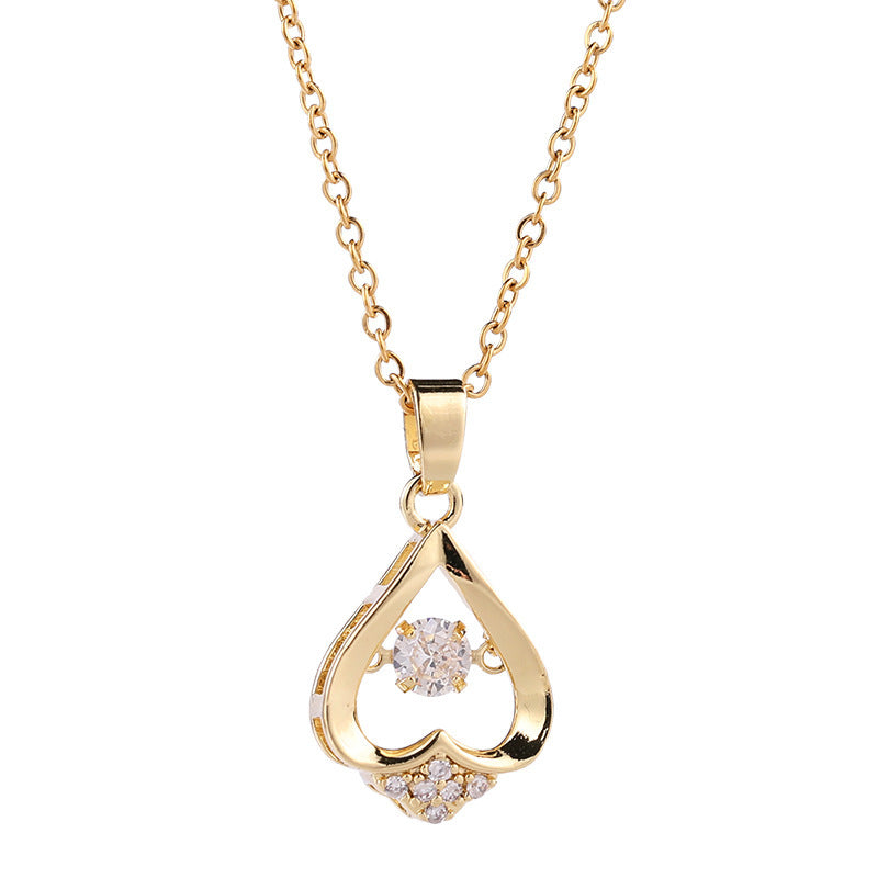 Upside-Down Heart Gemstone Necklace