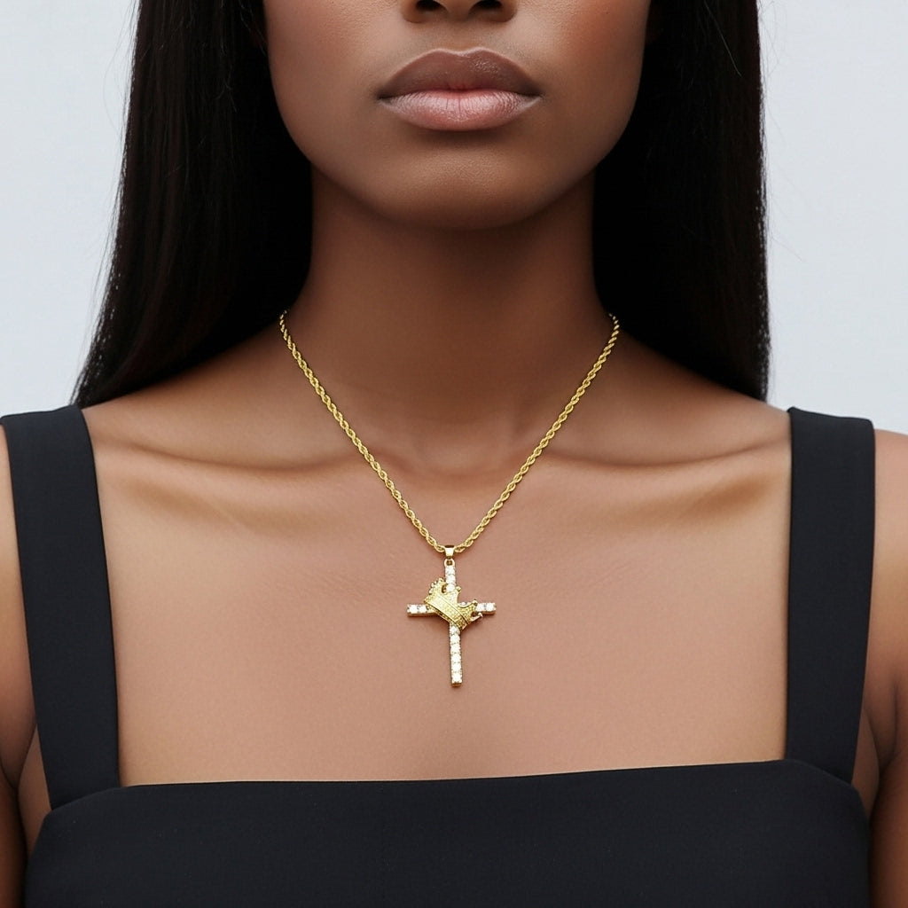 Crown and Cross Necklace