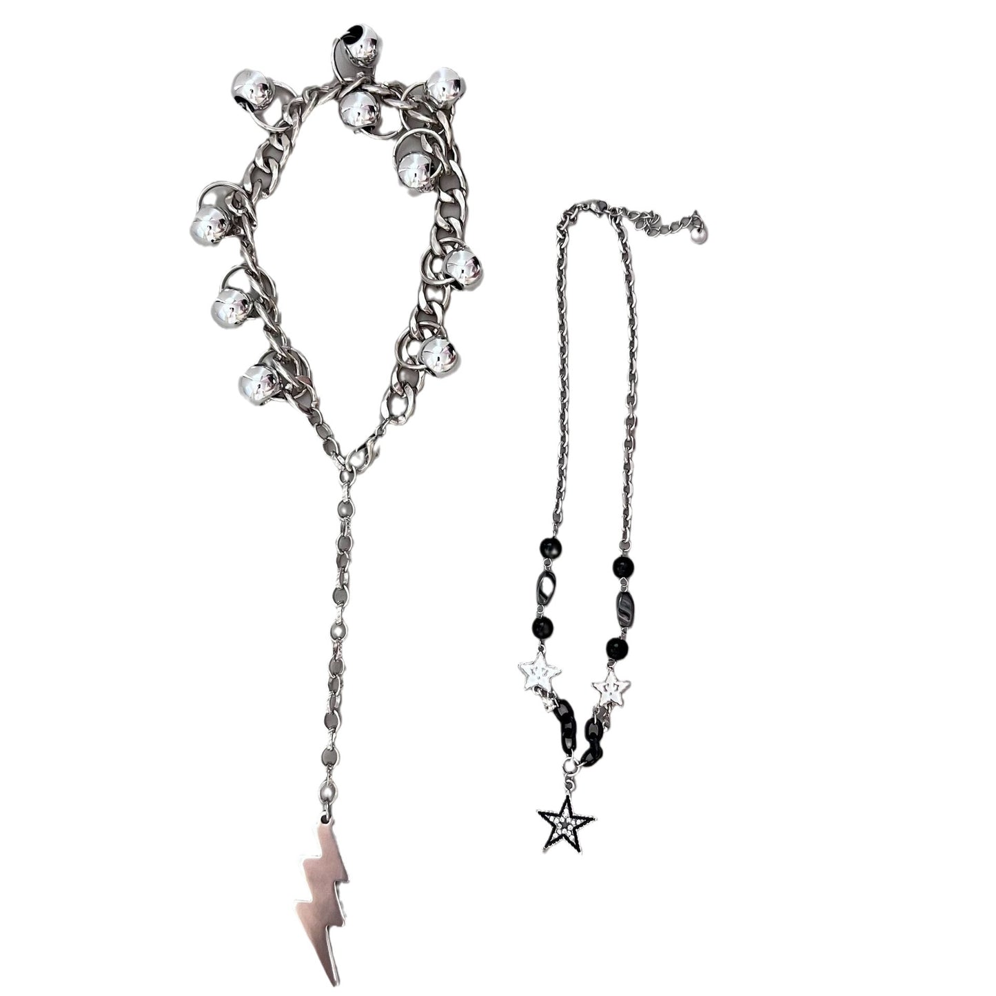 Punk Gothic Star and Lightning Necklace