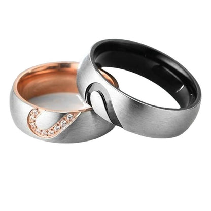 Splitted Heart Couple Ring