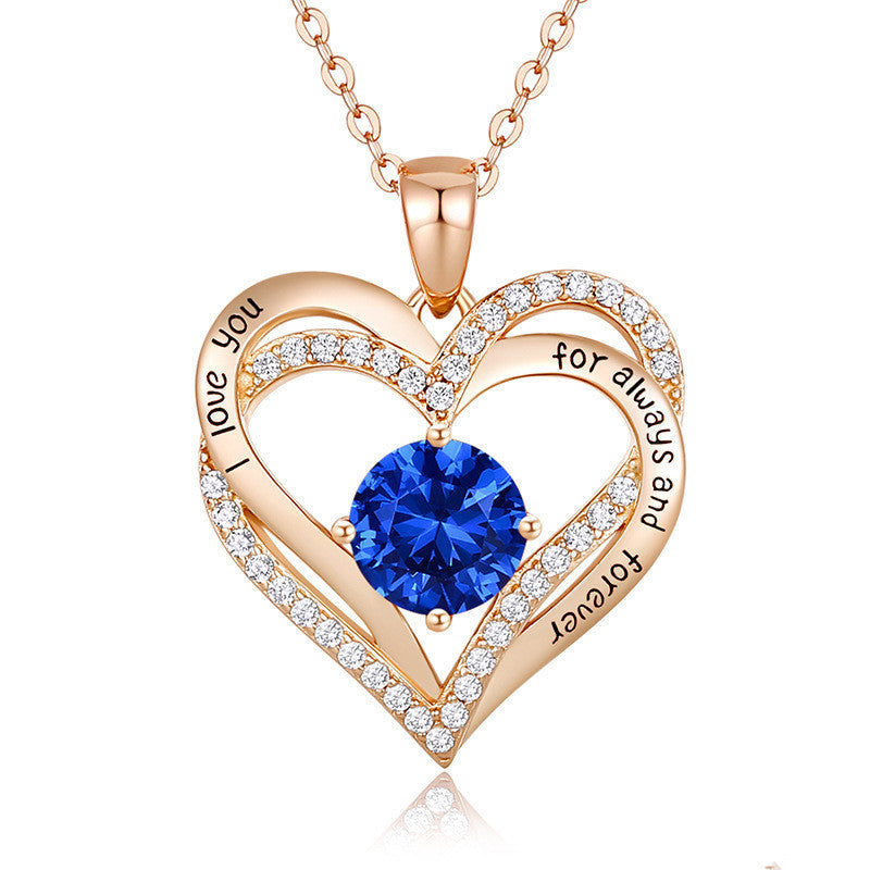 Heart Lovely Birthstone Necklace