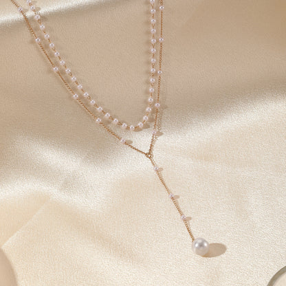 Pearl Double Layer Chest Necklace