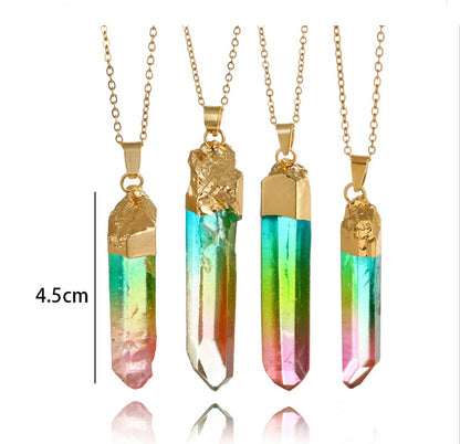 Mixed Colors Crystal Gold Necklace