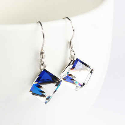 Crystal Glass Square Earrings