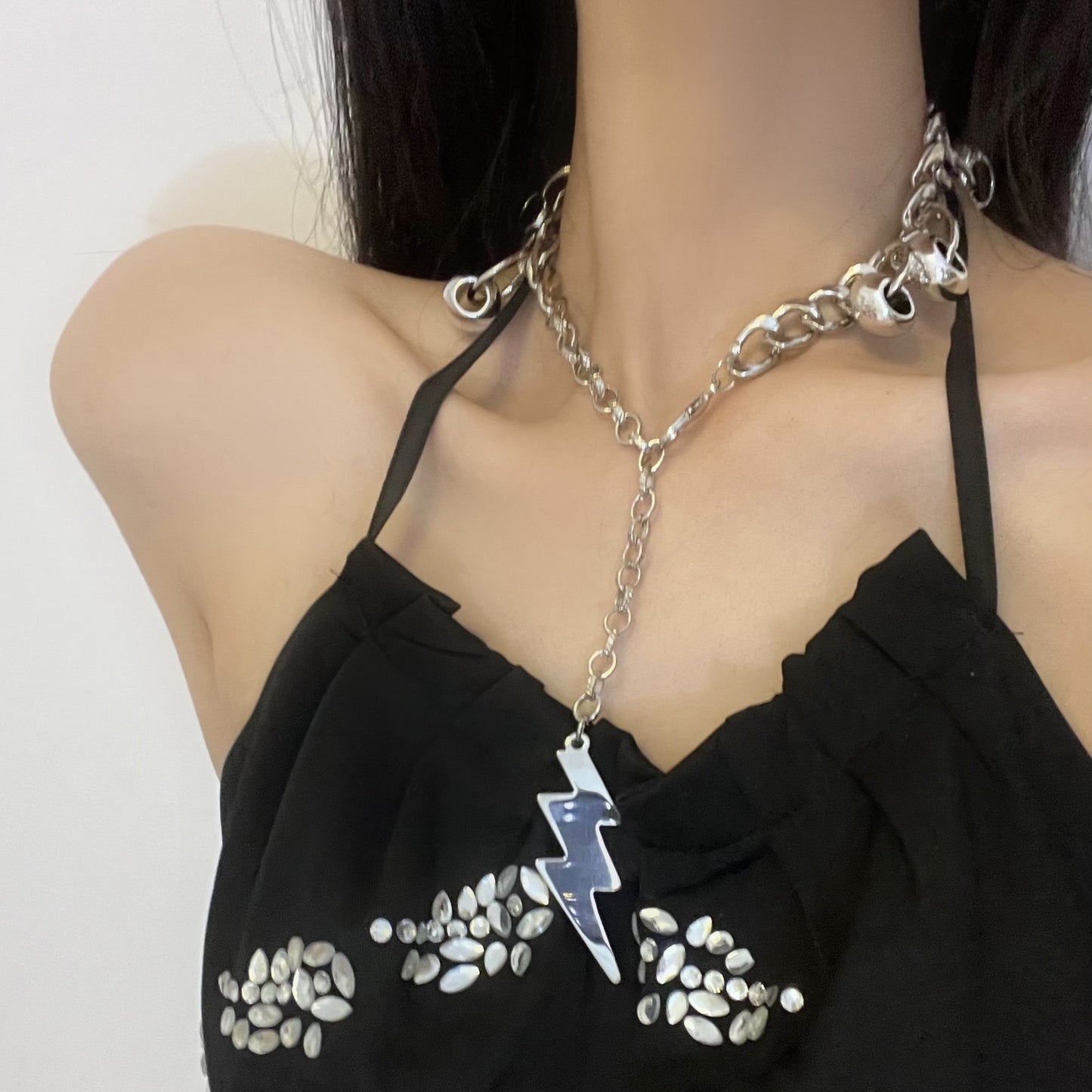 Punk Gothic Star and Lightning Necklace