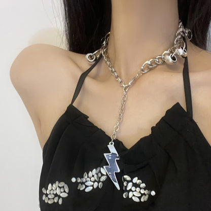 Punk Gothic Star and Lightning Necklace