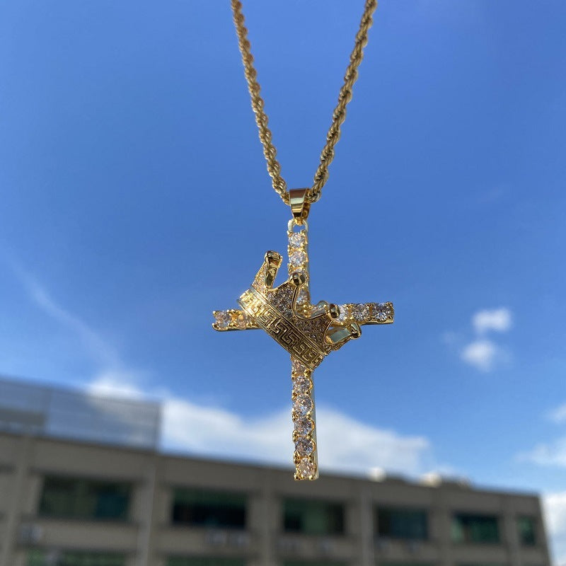 Crown and Cross Necklace