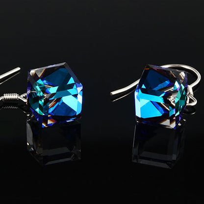 Crystal Glass Square Earrings