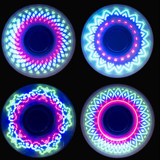 LED Light Fidget Spinner - Patterned Glow in Dark