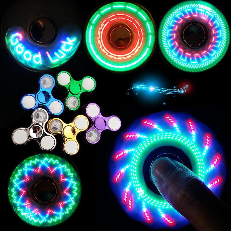 LED Light Fidget Spinner - Patterned Glow in Dark