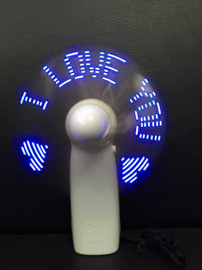 Handheld Flashing Fan - I Love You