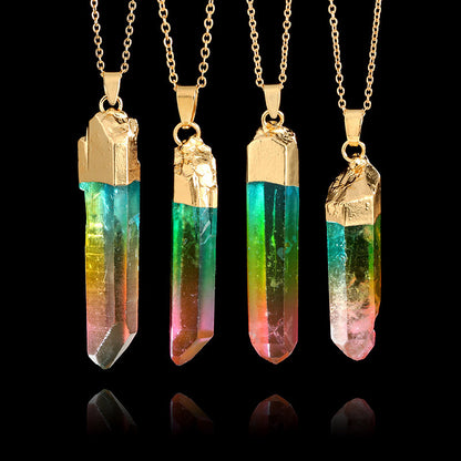 Mixed Colors Crystal Gold Necklace