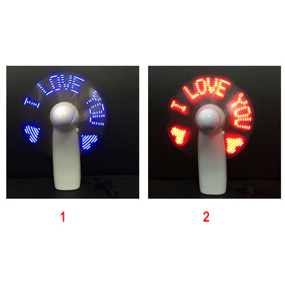 Handheld Flashing Fan - I Love You