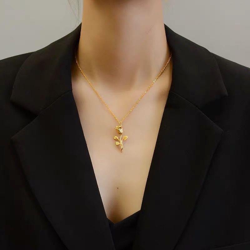 Golden Rose Necklace