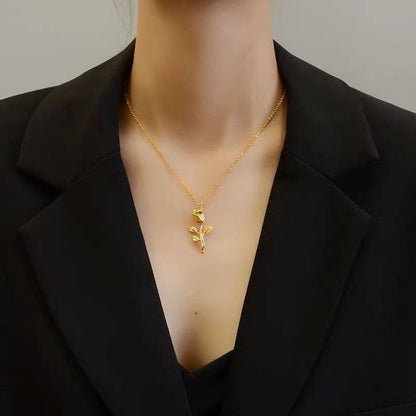 Golden Rose Necklace