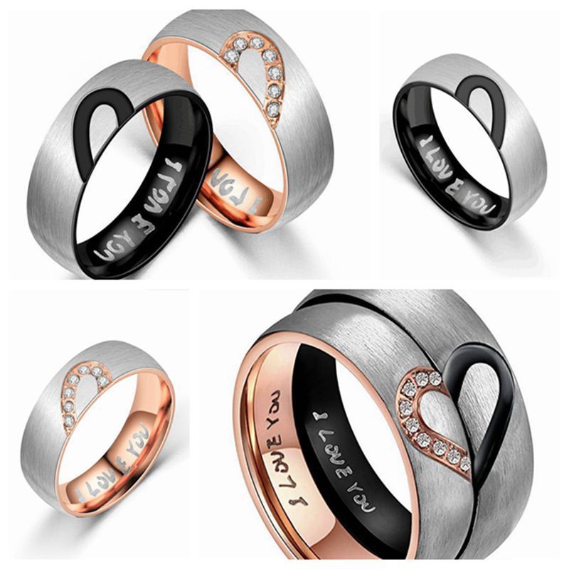 Splitted Heart Couple Ring