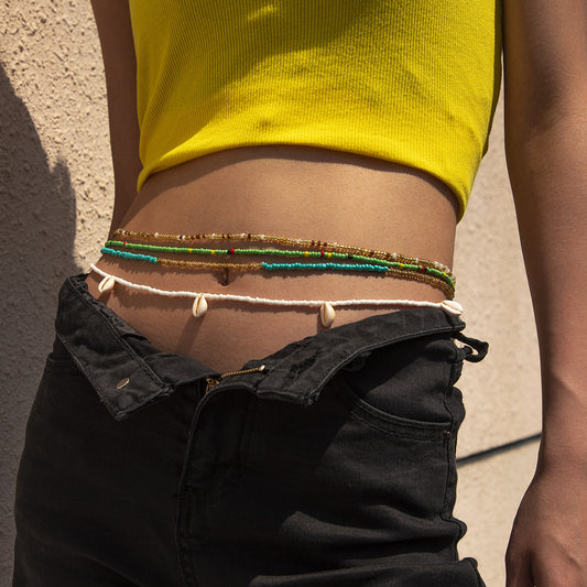Waist Beads Colorful Crystals and Seashells
