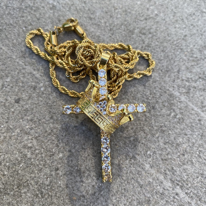 Crown and Cross Necklace