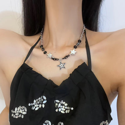 Punk Gothic Star and Lightning Necklace