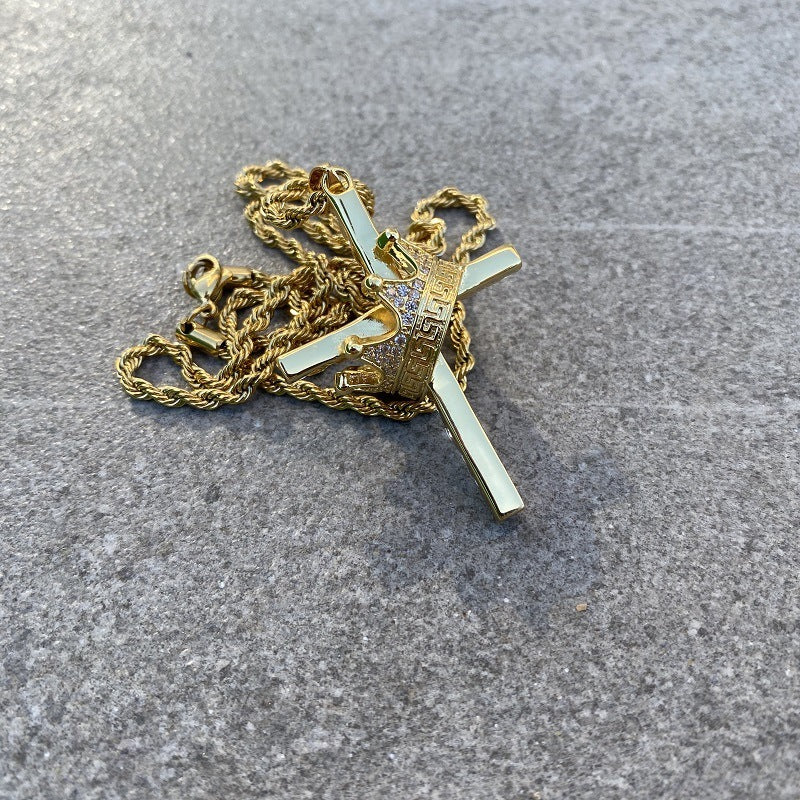 Crown and Cross Necklace