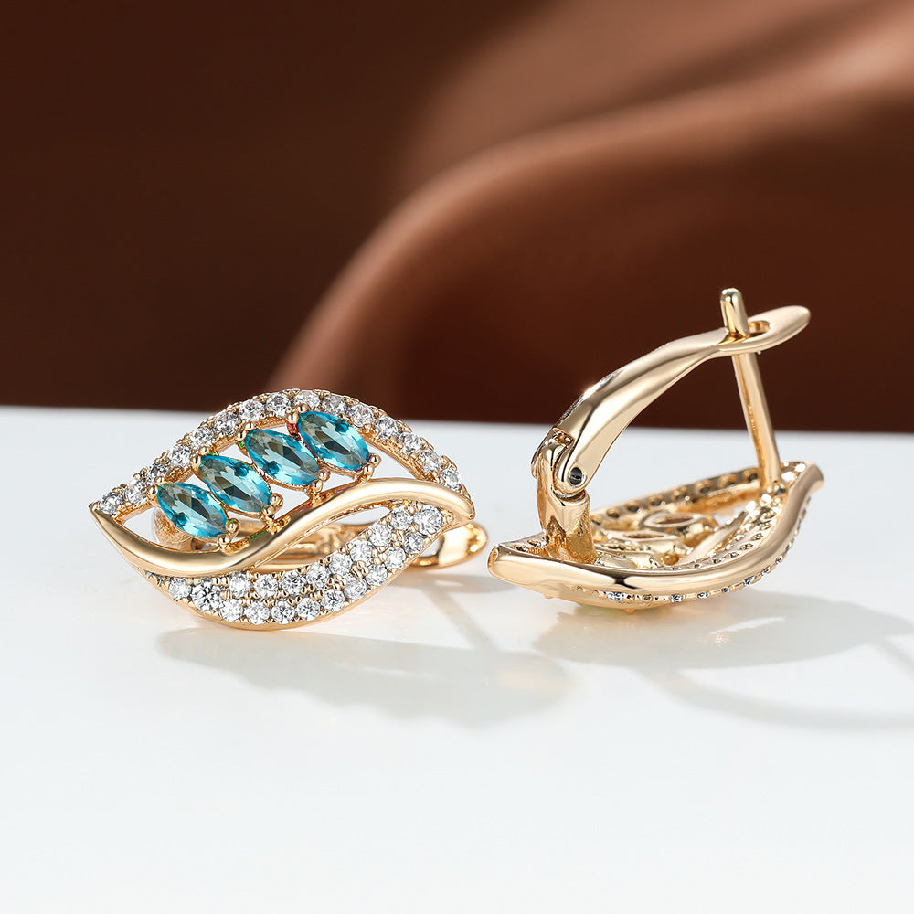 Leaf-shaped Colorful Earrings