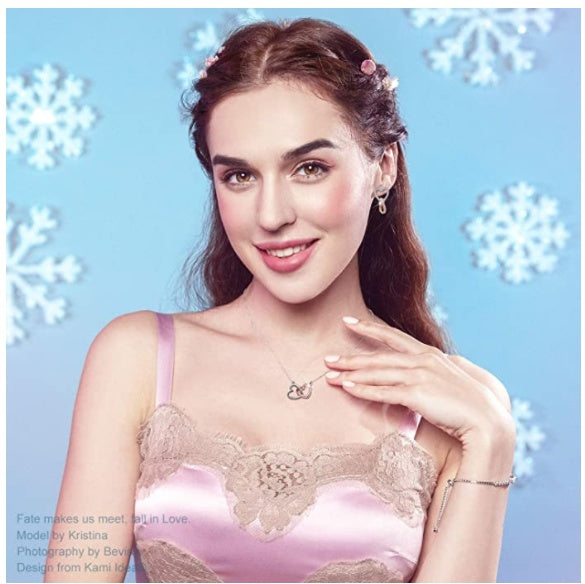 Two-Color Love Connected Hearts Necklace