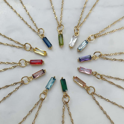 Birthstone Colorful Crystal Necklace