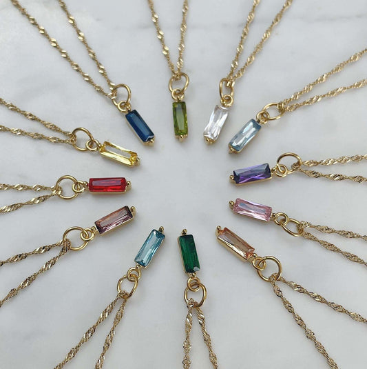 Birthstone Colorful Crystal Necklace