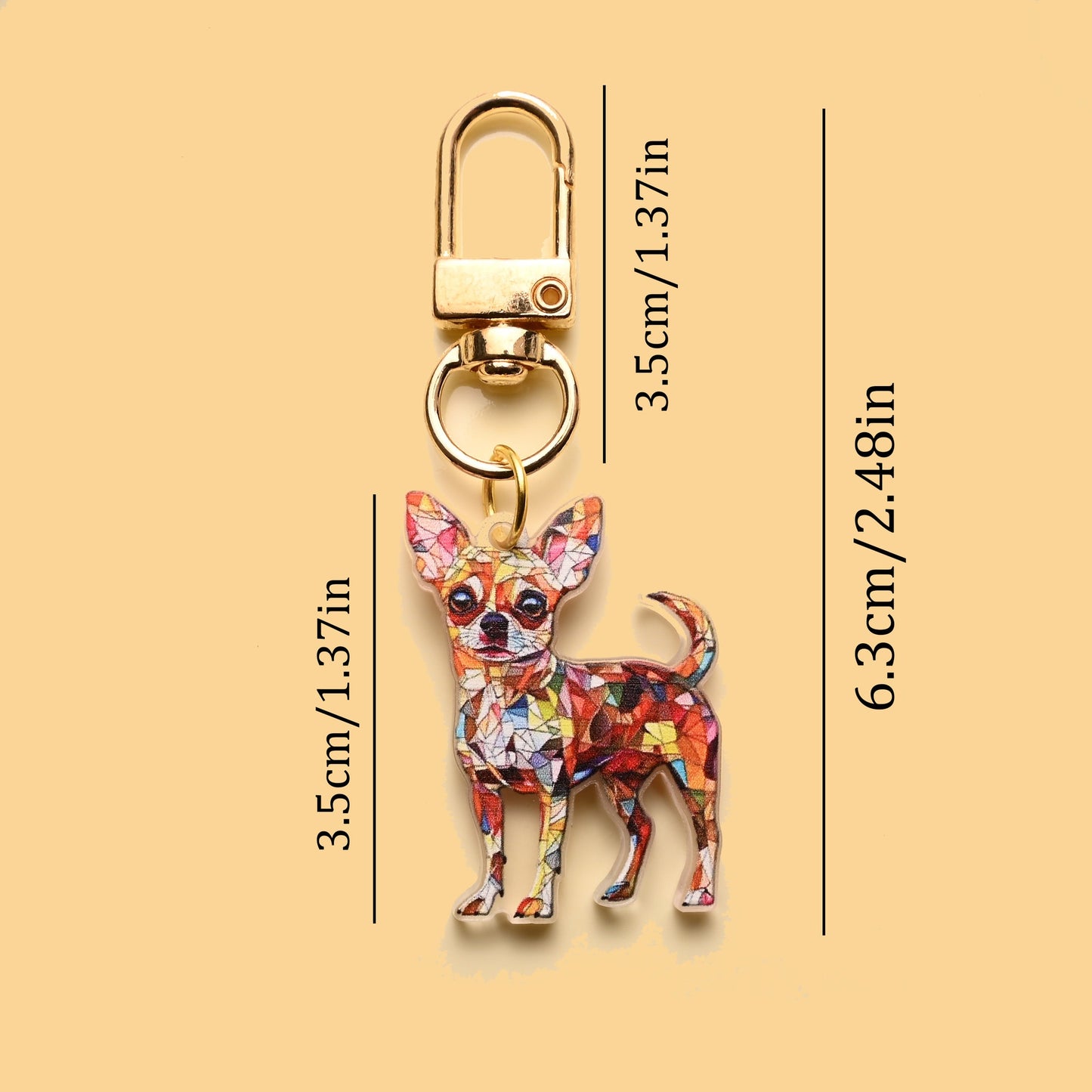 Puppy Stained Glass Keychain