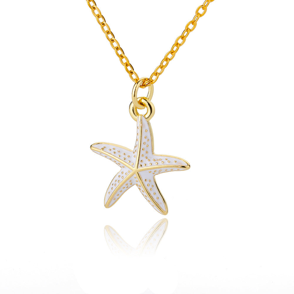 Star Shell Golden Chained Necklace
