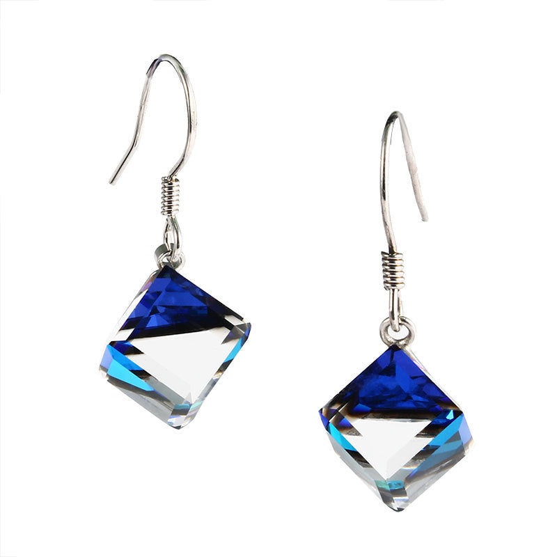 Crystal Glass Square Earrings