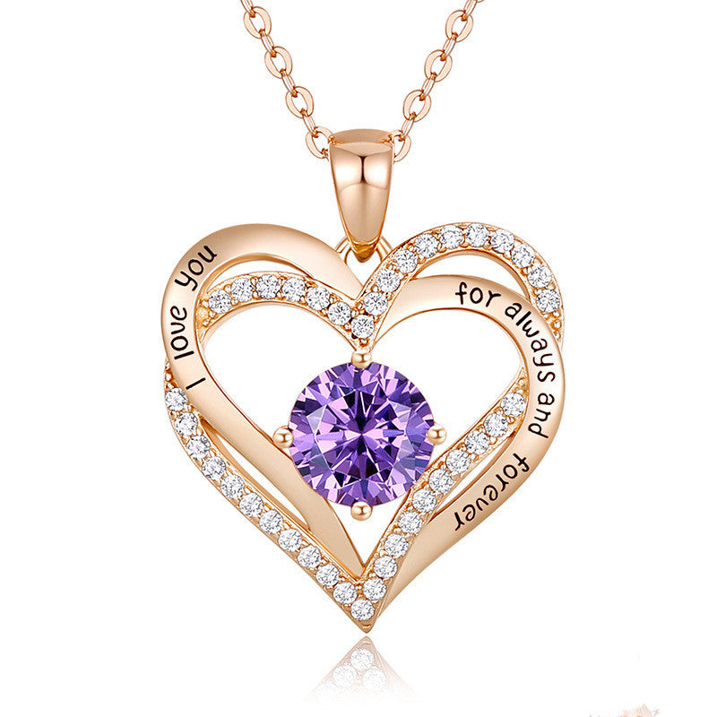 Heart Lovely Birthstone Necklace
