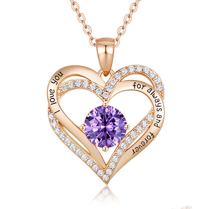 Heart Lovely Birthstone Necklace
