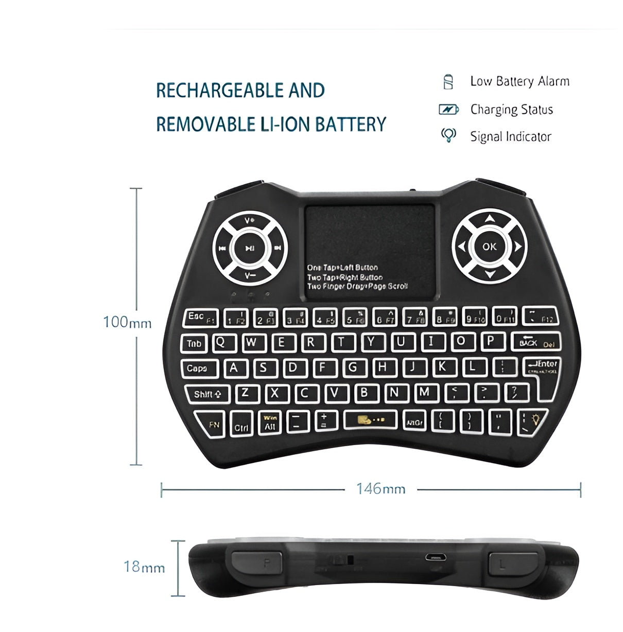 Small Pocket Keyboard - Wireless Colorful Neons