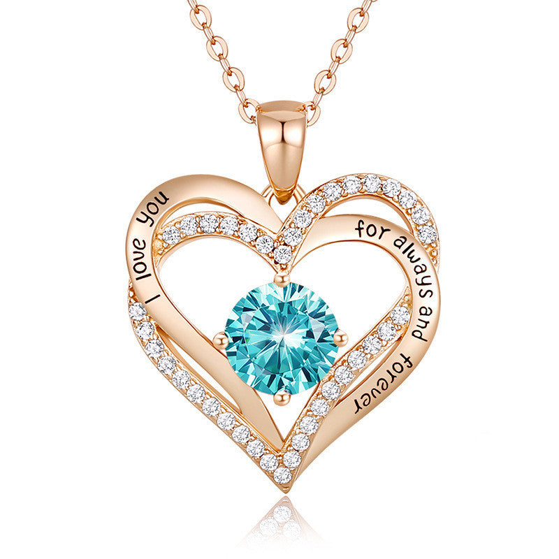 Heart Lovely Birthstone Necklace