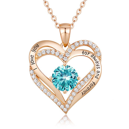 Heart Lovely Birthstone Necklace