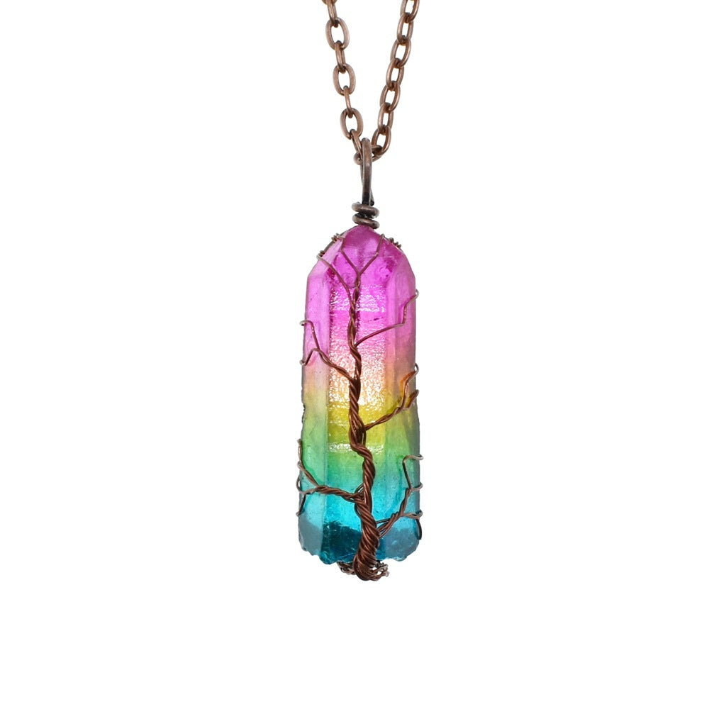 Crystal Tree Of Life Colorful Necklace