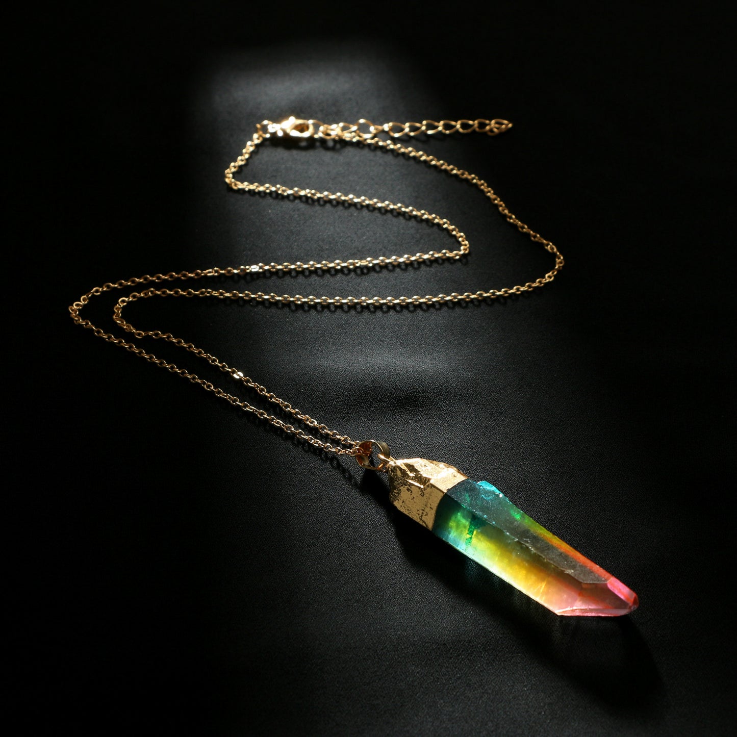 Mixed Colors Crystal Gold Necklace