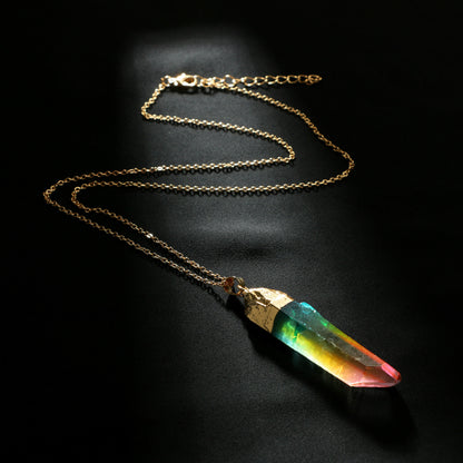 Mixed Colors Crystal Gold Necklace