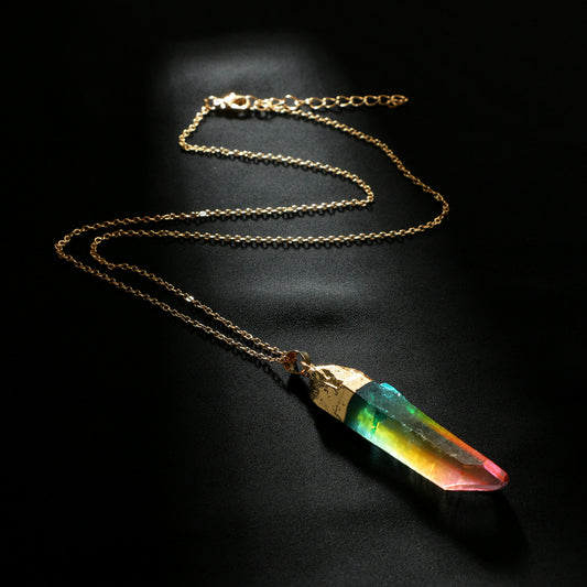 Mixed Colors Crystal Gold Necklace