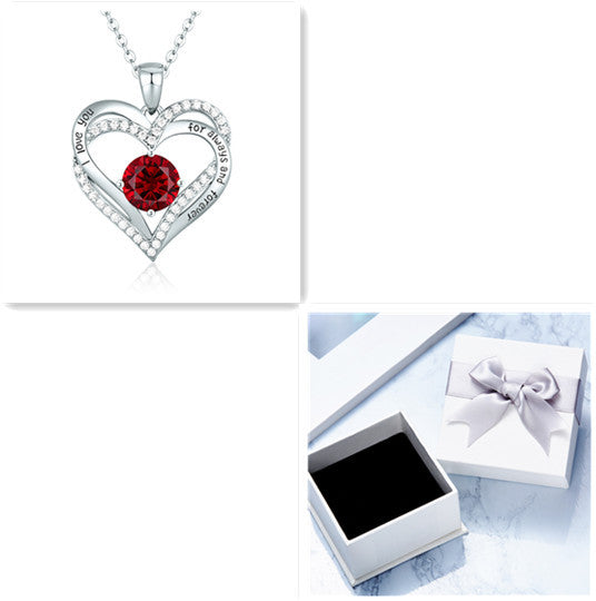 Heart Lovely Birthstone Necklace