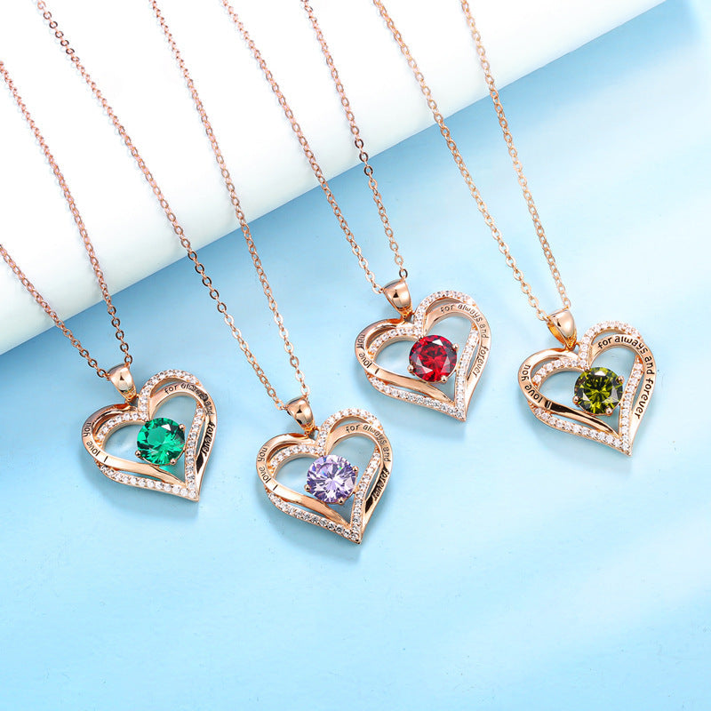 Heart Lovely Birthstone Necklace