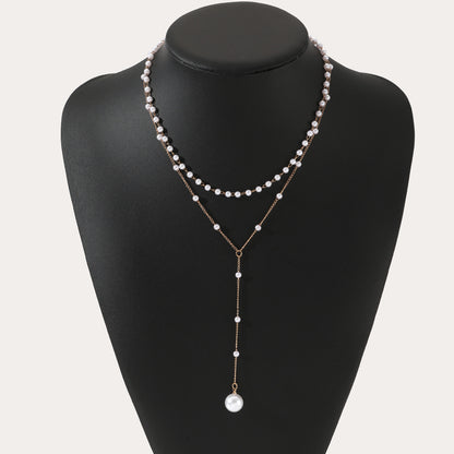 Pearl Double Layer Chest Necklace