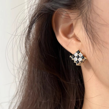 Black and White Cube Earrings