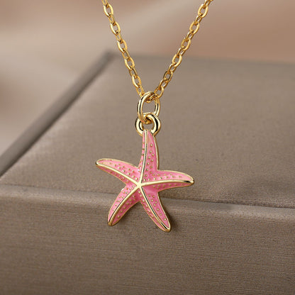 Star Shell Golden Chained Necklace