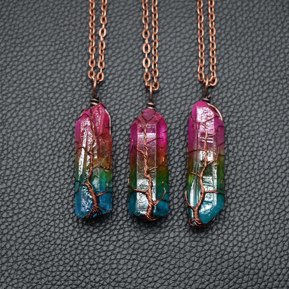 Crystal Tree Of Life Colorful Necklace