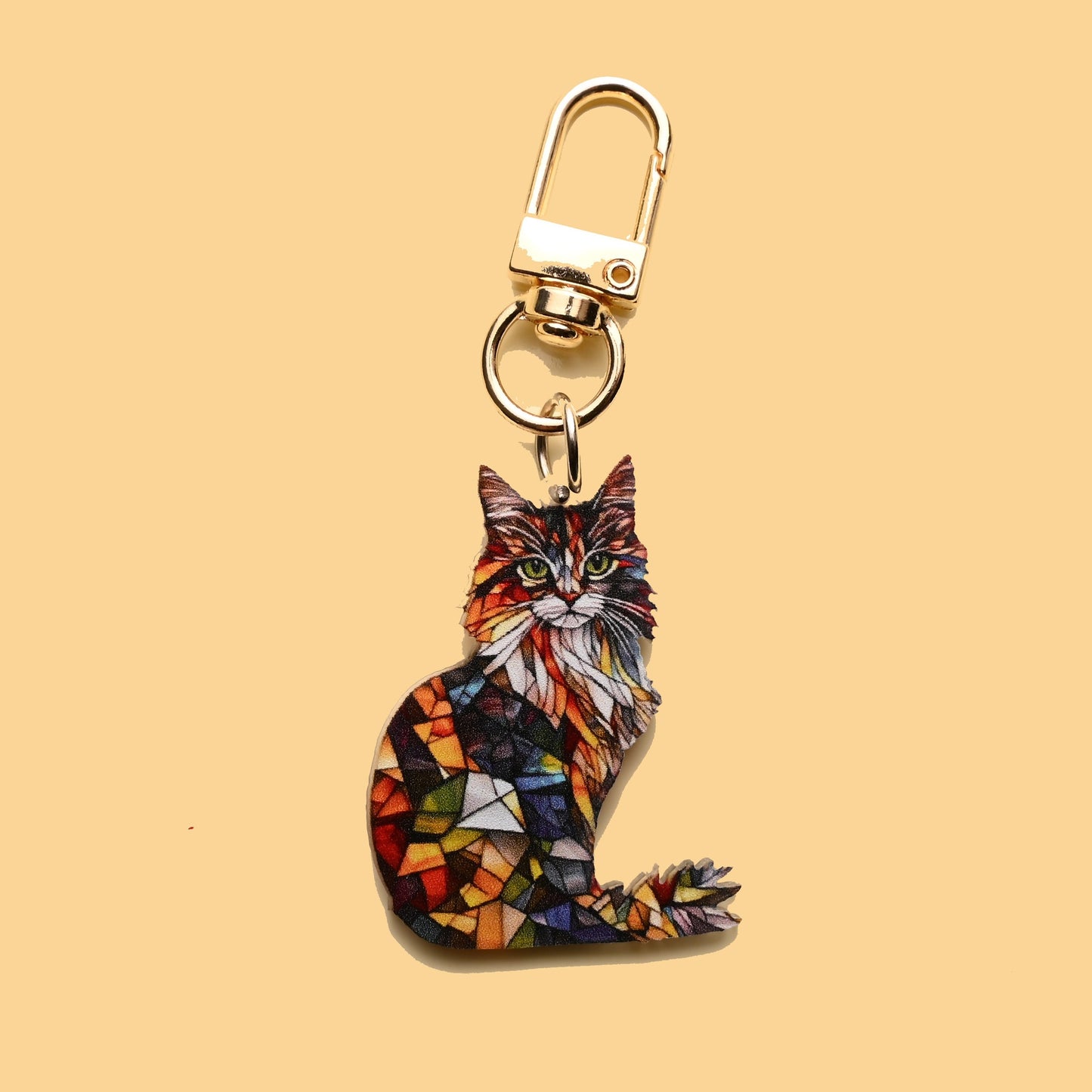 Puppy Stained Glass Keychain